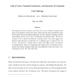 Cost of Carry, Financial Constraints, and Dynamics of Corporate Cash Holdings